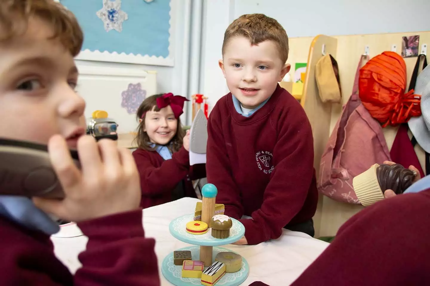 Happy children smiling in classroom